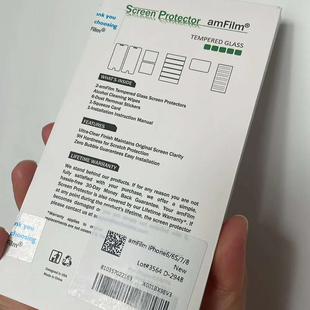 One AmFilm Screen glass Protector for iPhone 8/7/6S/6 IPHONE SCREEN PROTECTOR